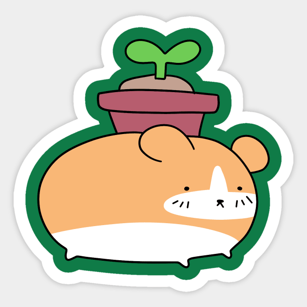 Potted Plant Hamster Sticker by saradaboru